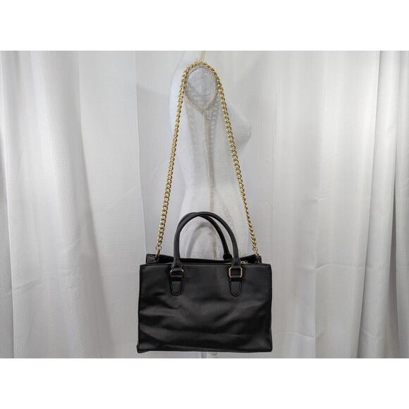 MARC NEW YORK! BLACK BRUSHED FINISH FAUX LEATHER, GOLD JEWEL STUDDED  HAND BAG! - Picture 7 of 11